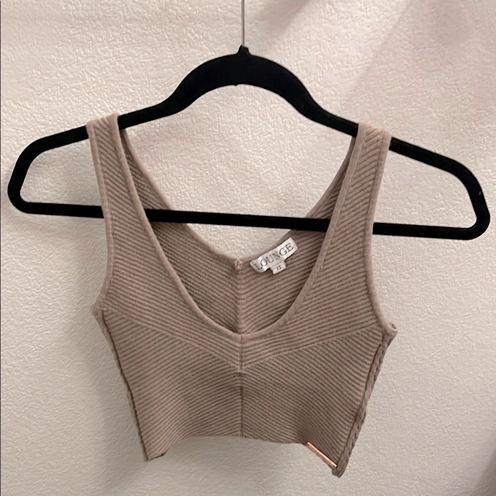 Lounge Mink Comfy Chic Ribbed Crop Top